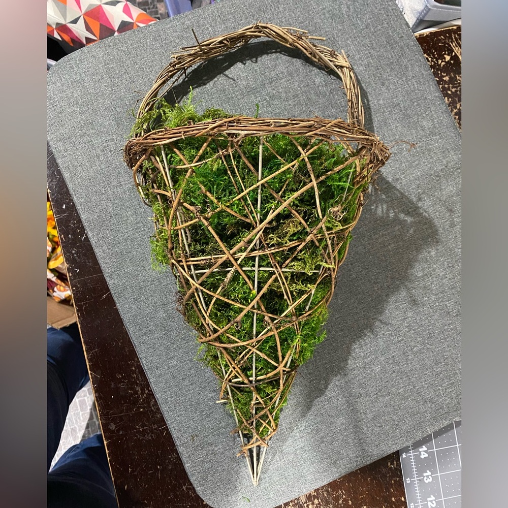 Rustic Woven Wall Basket with Greenery